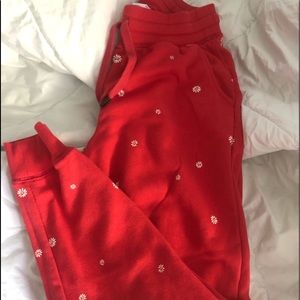 Old navy flower joggers. Size small. Coral color.
